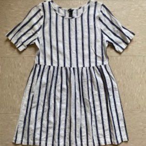 Black and White Stripe Linen Dress